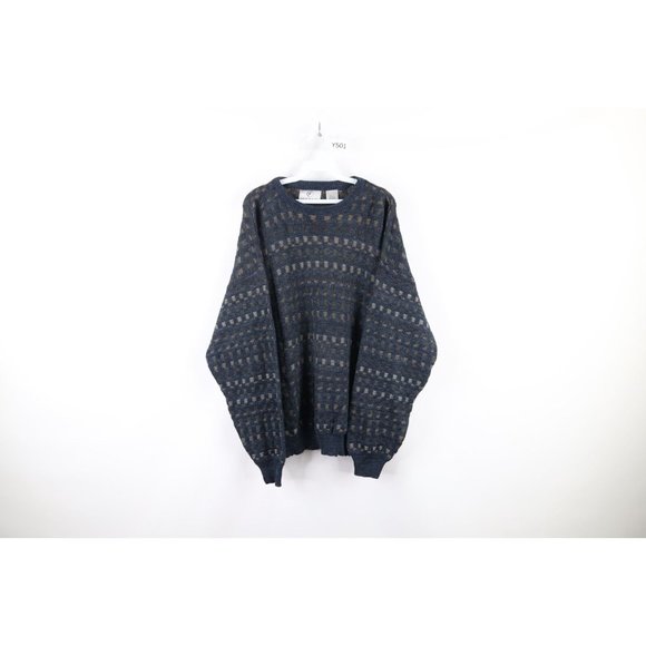 Vintage Other - Vintage 90s Coogi Style Mens Large Ed Bassmaster Rainbow Knit Cosby Dad Sweater